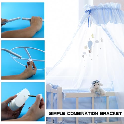 Image of 1 Set Baby Bed Mosquito Net Stand Mosquito Net Mounting Support Circle Rack Mosquito Net Holder Clip-On Crib Mosquito Net Frame for Baby Crib Accessories