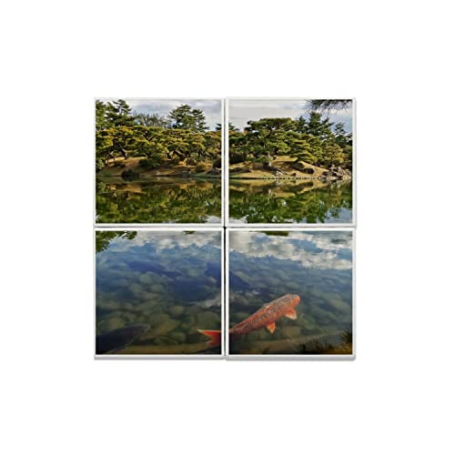 Carreaux Céramique Décoratifs Carpes Koi Finition Brillante Époustouflante