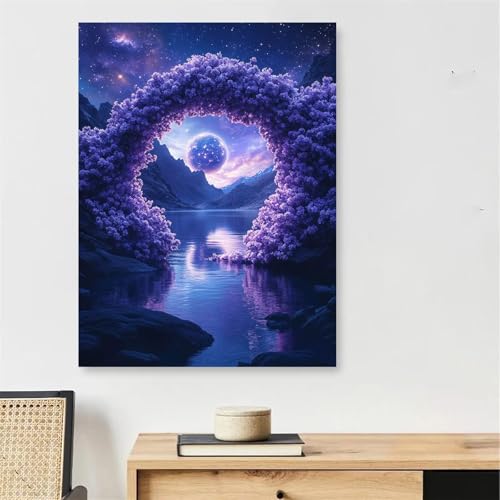 Peinture par numéro adulte tulipe 60x90cm avec cadre en bois et pinceaux