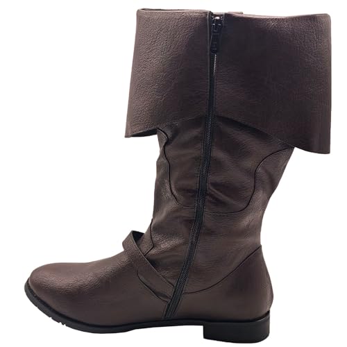 Image of Men's Medieval Boots Renaissance Pirate Costume Faux Leather Boot Halloween Viking Cosplay Shoes