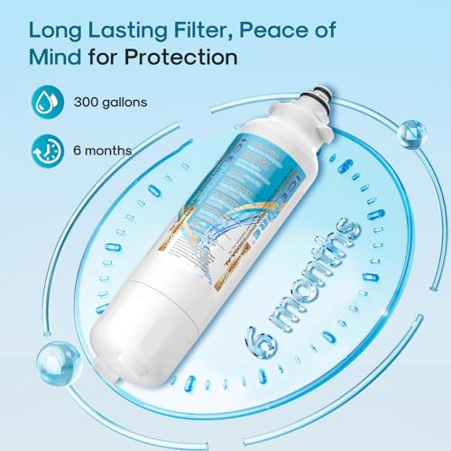 Image of ICEPURE Alkaline ADQ73613401 Refrigerator Water Filter and Air Filter Replacement for LG LT800P, LT800PC, ADQ75795104, ADQ736134, ADQ73613402 Kenmore 9490 LSXS26326S LSXS26366S, Enhances PH, 2Combo