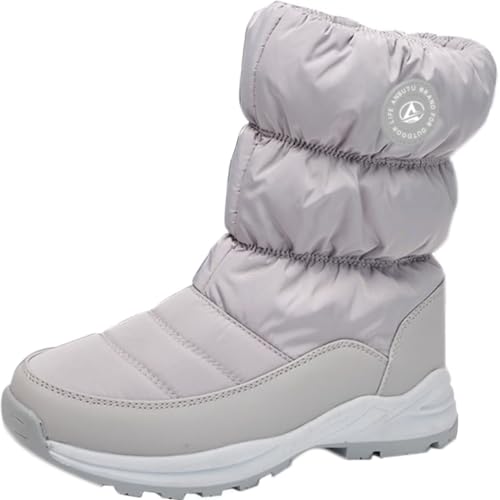 GILKUO Botas de Nieve Mujer Invierno Impermeable Forradas Cremallera Zapatos Botines con Pelo Calientes Cálido Cómodas...