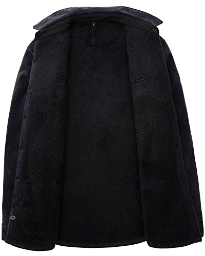 Image of Lisskolo Men's Warm Sherpa Flannel Shirt Jacket Heavy Fleece Lined Plaid Button Up Jackets