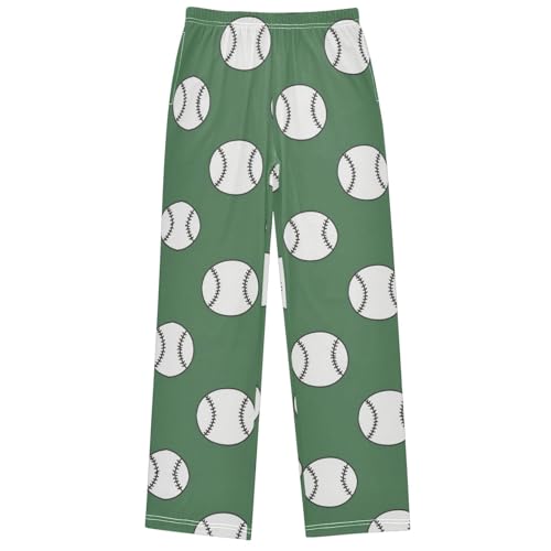 Boy's Pants Baseballs Jogger Pants Elastic Waist Long Bottoms Trousers with Pockets 6-14 Years