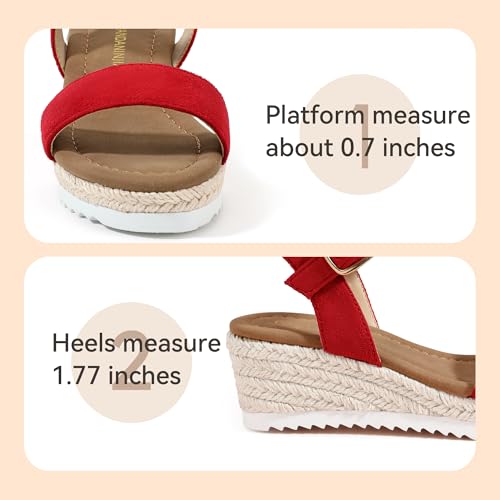 Image of PANDNAINJIA Girls Sandals Wedge Platform Heels Dress Shoes | Little Big Kids Heel Espadrille Lightweight Open Toe Summer Flower Girl Wedding Party Shoes