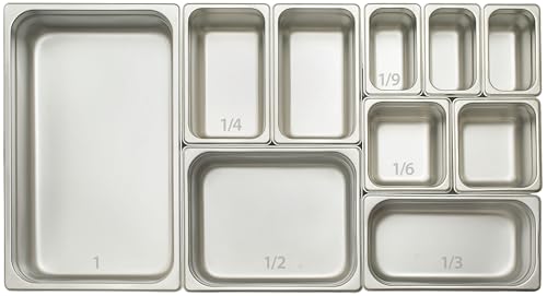Image of Winco Anti-Jamming Steam Pan, Half-Size x 6-Inch, Standard Weight,Stainless Steel,Medium | Dishwasher safe, Stacking lugs, Heavy-duty, Reinforced corners, NSF listed, Great for Buffets, Catering and Food Preparation