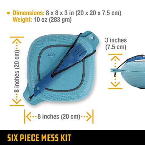Uco 6-Piece Camping Mess Kit With Bowl, Plate, Collapsible Cup, And Switch Camping Spork #TOP4