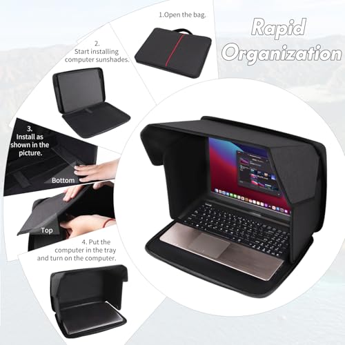 Evita el reflejo solar con este sunshade de la computadora portátil y pantalla protectora 6