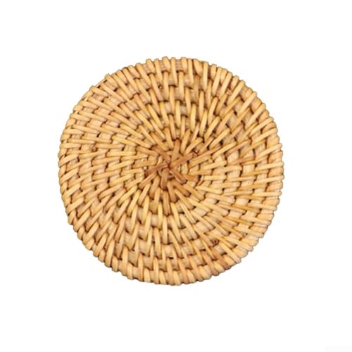 NEIQIUWING Posavasos de ratán para manteles trenzados, resistentes al calor, de material natural (8 cm)