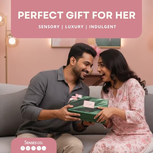 Image of 5 Senses Co. Luxury Gift Set for Women | Pack of 5 Gifts | Mothers Day Gift | Gift Hamper for Wife, Sister, Girlfriend, Mother | For Birthday , Anniversary, Rakhi & All Special Occasions | Consist of Candle, Luxurious Body Wash, Jewellery & More