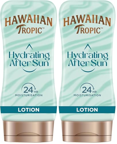 Hawaiian Tropic After Sun Air Soft - Loción Hidratante Ultra Ligera para Después de la Exposición al Sol, Fragancia de Coco y Papaya - Formato: 180 ml (Paquete de 2)