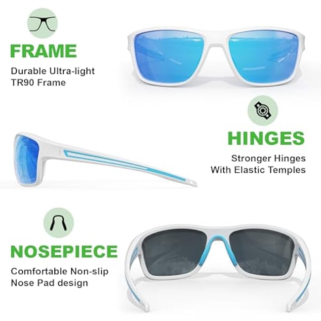 Polarized Sunglasses for Men Women, Sport Sunglasses for Cycling Baseball Golf Fishing ¨C Durable Frame UV400 Protection