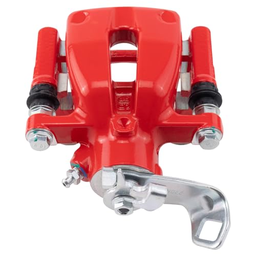 Image of TRQ Rear Right Brake Caliper w /Bracket Performance Red Passenger Side | For 2009-2013 Mini Cooper