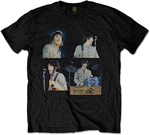 The Beatles Men’s Premium Tee: Apple T-Shirt - Les Beatles, Paul McCartney, John Lennon, RIngo Starr, George Harrison The Beatles Men's Premium Tee: Apple T-Shirt