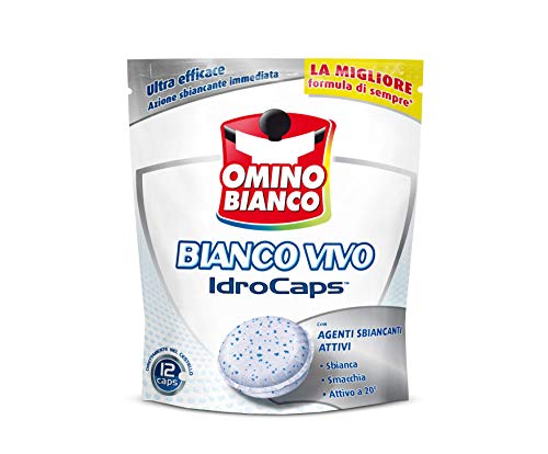 Omino Bianco  idrocaps White sbianca y Smacchia, Ultra Eficaz, 12 Cápsulas  240 g