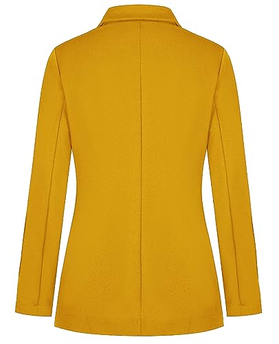 MINTLIMIT Yellow Blazer Jacket for Women Long Sleeve Notched Lapel Button Pockets Blazer Suit Cardigan(Yellow, S)3