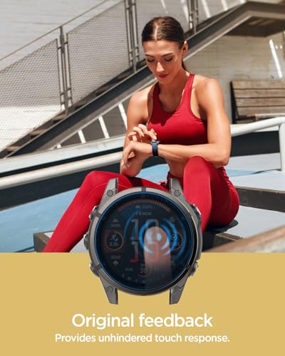 Spigen Glas.tR EZ Fit Tempered Glass Screen Protector for Garmin Fēnix 8 47mm, 2 Pack, Installation Kit Included, 9H Durability, Crystal Clear