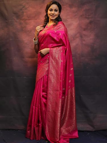 Image of Sugathari Women's Banarasi Saree Pure Kanjivaram Silk Saree Soft new ladies 2025 Design Wear Pattu Sarees Sadi Party Sari collections With Blouse Piece (San Pari-223)