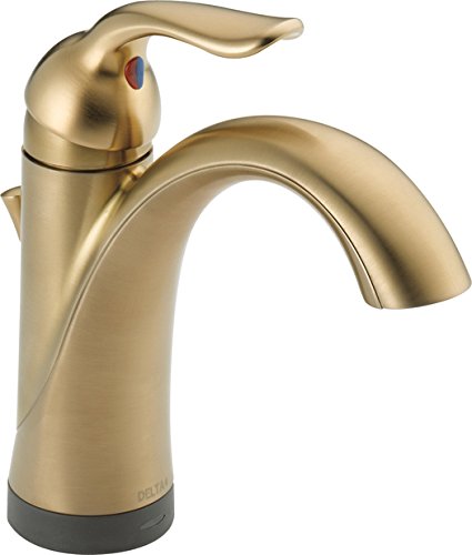 DeltaFaucet Lahara Single Hole Bathroom Faucet, Gold Bathroom Faucet, Single Handle, Diamond Seal Technology, Drain Assembly, Champagne Bronze 538T-CZ-DST