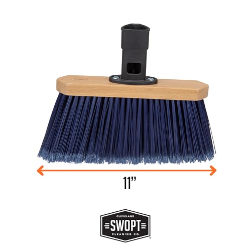 SWOPT Premium Multi-Surface Angle Broom Cleaning Head — Indoor and Outdoor Angled Broom Set — Interchangeable with All SWOPT Cleaning Products for More Efficient Cleaning and Storage