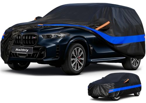 Holthly Bâche Voiture SUV Extérieur, Housse Protection Voiture 100% Étanche Anti UV Soleil, Bâche pour 4x4 Audi Q7, BMW X5, Mercedes GLE, Porsche...