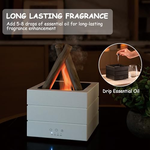 Difusor aromático eléctrico Bonfire 280ml con luz de llama miniatura 3