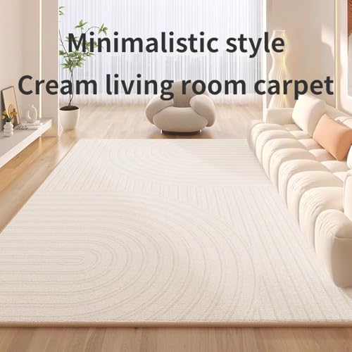 Tapis à rayures beiges salon grand format 100x150cm YHT030