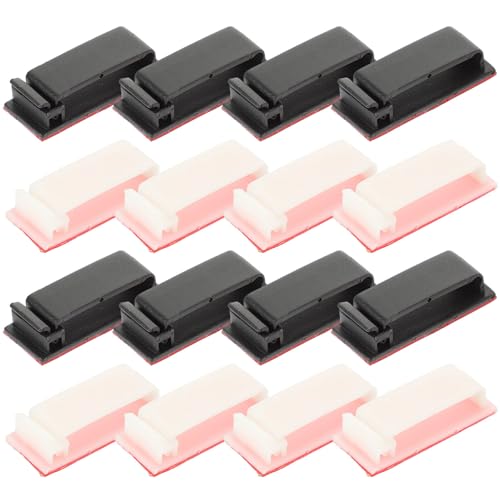 20pcs Sujetadores Organizadores de Cables para Escritorio sin Perforación Diseño de Plástico para Evitar Enredos miniatura 1