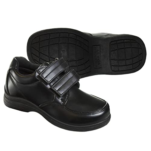 Image of French Toast Boys Shoes - Kids Oxford School Uniform Loafer Church Dress Shoes Slip-On Faux-Leather (Toddler-Big Kid) (Black)