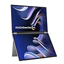 ASUS ZenScreen Duo OLED MQ149CD, Monitor Portatile e Pieghevole a 360° da 14", Full HD OLED (1920x1200), DisplayHDR 400 True Black, 100% DCI-P3, Dual USB-C, Mini-HDMI, Treppiede, Argento e Nero