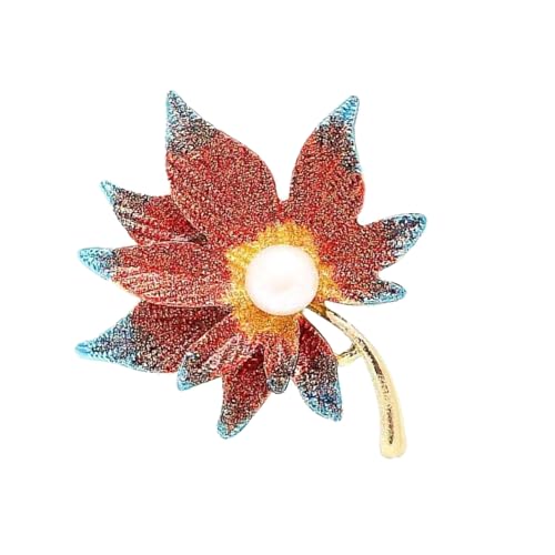 Stylish Alloy Maple Brooch Pin with Cloisonne Detailing for Dresses Coats Jackets Versatile Outfit Enhancer Enameled Maple Jewel