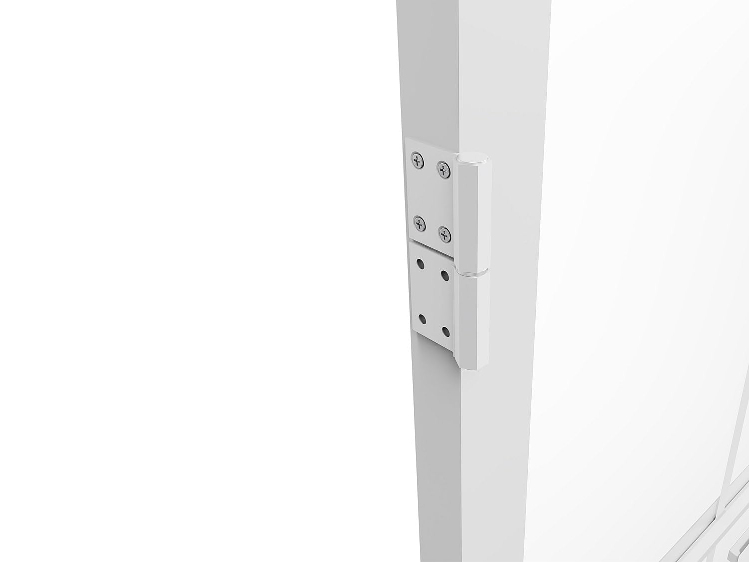 Vente-unique SEROTO - Bloque de puerta reversible de aluminio y vidrio templado - 204 x 73 cm - Blanco