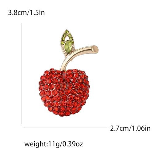 Image of Cute Lemon Brooch Pin for Women Rhinestone Fruit Little Brooch Sparkling Crystal Strawberry Cherry Enamel Pin Christmas Birthday Art Deco Jewelry Gifts