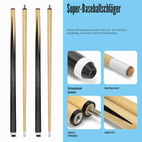 VANLAN Billard-Queue-Sticks Billard-Queues, 2 Stück, 121,9 cm, Billardspitzen, 13 mm, Hausbar, Billardqueue, 2er-Set (121,9 cm, 2er-Set)