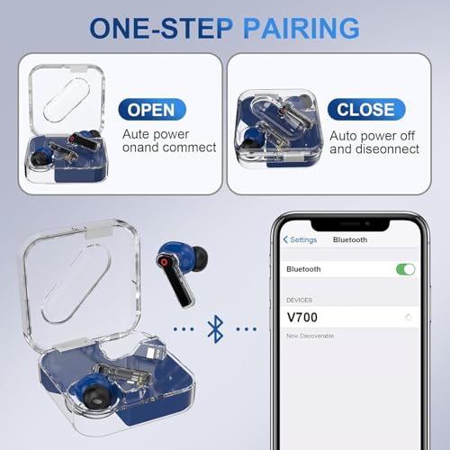 Image of SIXTHGU Ai V700 Translation Earbuds Real Time, 164 Language Translator Earbuds, Audifonos Traductores Ingles Espanol, 48H AI Ear Buds Translator Device Translating Earbuds for Business, Travel (Blue)