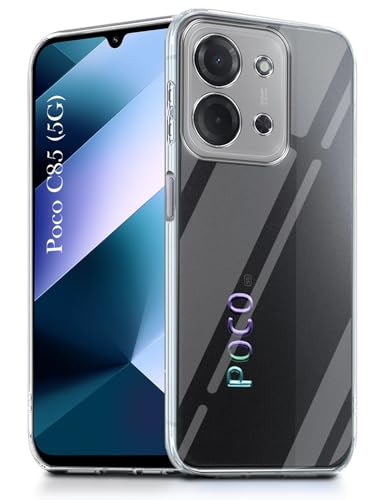 Image of Jkobi Silicone Back Cover Case for Poco C85 5G (Clear Shockproof Case with Camera Protection | Soft and Flexible | Transparent)