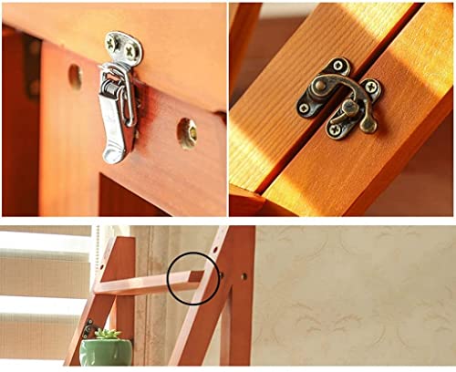 Taburete de escalera de doble propósito y 4 escalones de madera 5