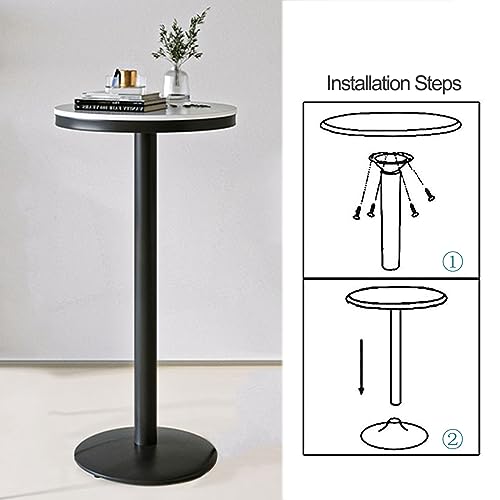 Table basse de hauteur de comptoir ronde 55 cm avec piètement chic - 8