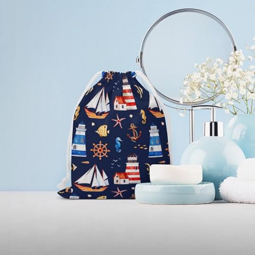 Paisley Purple Floral Portable Large Capacity Canvas Drawstring Storage Bag4