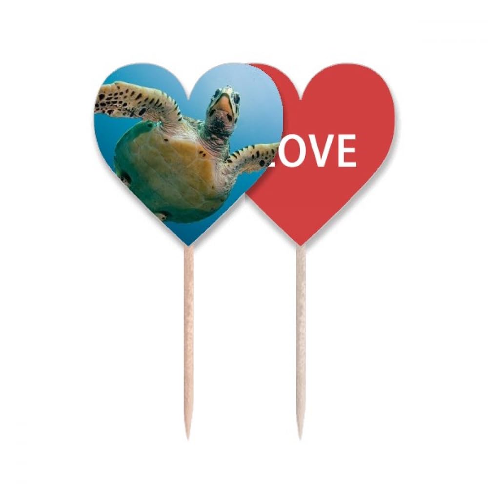 Pic cupcake tortue d'eau et drapeau bleu océan pour décoration de buffet