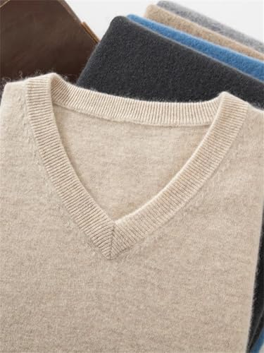 Men Cashmere Sweater V-Neck Pullover Casual Jumpers Soft Cozy Knitwear Sweaters Tops2