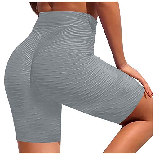 Dosoop Women High Waisted Yoga Pants Sports Gym Ruched Butt Lifting Workout Running Fitness Hot Leggings Biker Shorts 2Pcs #TOP2