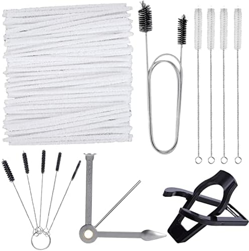 Pipe Cleaners Tool Set for Pipe Smoking,100 Pcs Bristle Pipe Cleaners,1Pcs 3-in-1 Pipe Tamper Reamer Tool,1Pcs Flexible Long Pipe Cleaners Brush,1Pcs Mini Nylon Brush Set,4Pcs Straw Cleaning Brushes
