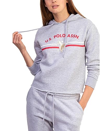 U.S. Polo Assn. USPA Graphic Logo Pullover Hoodie Heather Grey 2XL, Heather Grey, XXL