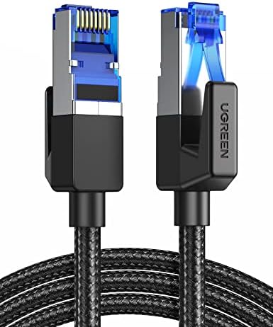 UGREEN Ethernet Cable 20M, Cat 8 Internet Cable High-Speed 40Gbps 2000MHz RJ45 LAN Cable, F/FTP POE Braided Gigabit Network Cable Compatible with Xbox/Switch/PS5/WiFi Extender/Router/Modem Patch Panel