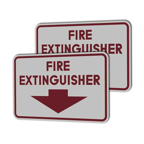 Image of Signs ByLITA Classic Framed Fire Extinguisher (Light Grey /Burgundy) - X-Large 2 Pack