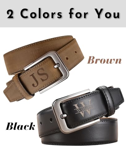 Personalized Belts for Men, Custom Engraved Leather Belt with Name Text, Customized Valentines Fathers Day Gift for Him Dad Boyfriend Husband3