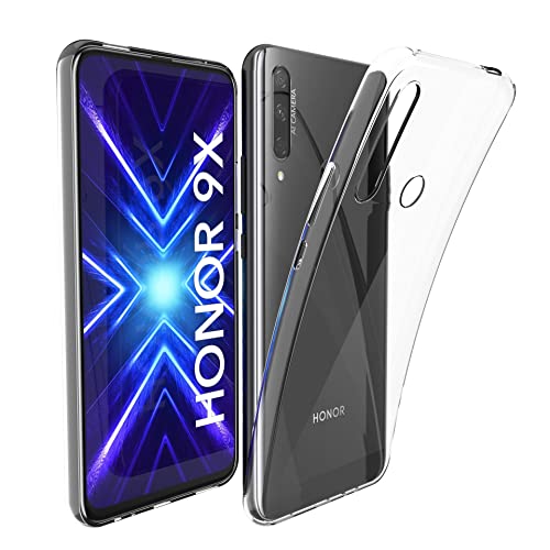 N NEWTOP Funda Protectora Pantalla, Protector, Compatible con Huawei Honor 9X, Suave TPU Clear, Gel de Silicona Anti Arañazos, Transparente, Fina, Flexible, Protección Posterior