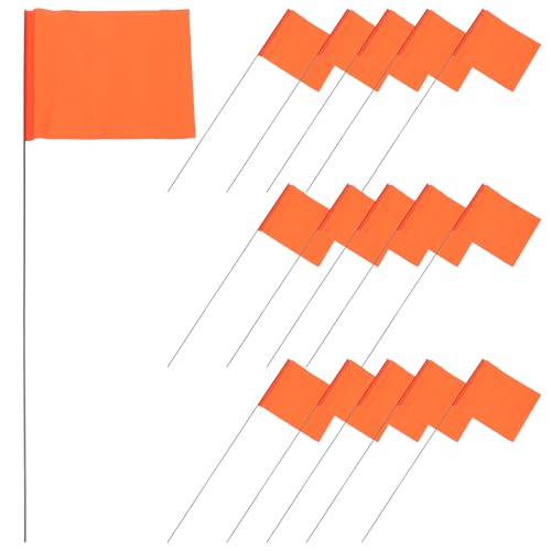 VANZACK Bandiere Per Marcatura 50 Pezzi Bandiere Arancioni Per Cortile Per Prato Marcatori Per Delimitazioni Paesaggistiche Per Irrigazione Per Prato Giardino
