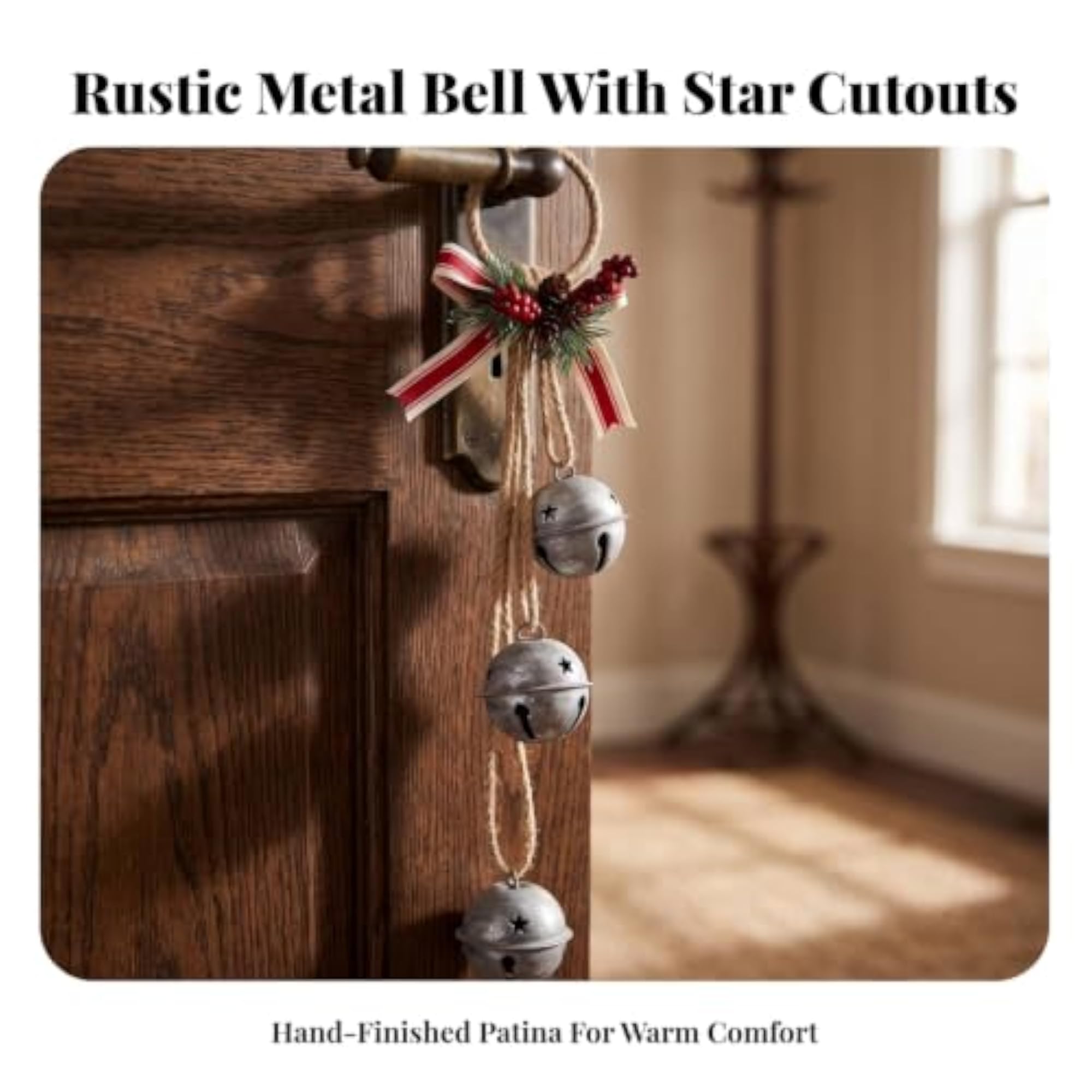 Hanging Ornament with Rope Loop, Artisan Metal Ornament